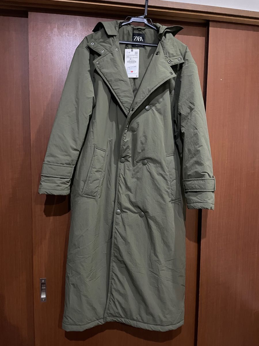 ZARA キルティングフーデッドトレンチコート 今季 モッズコート ダウンコート 新品タグ付き