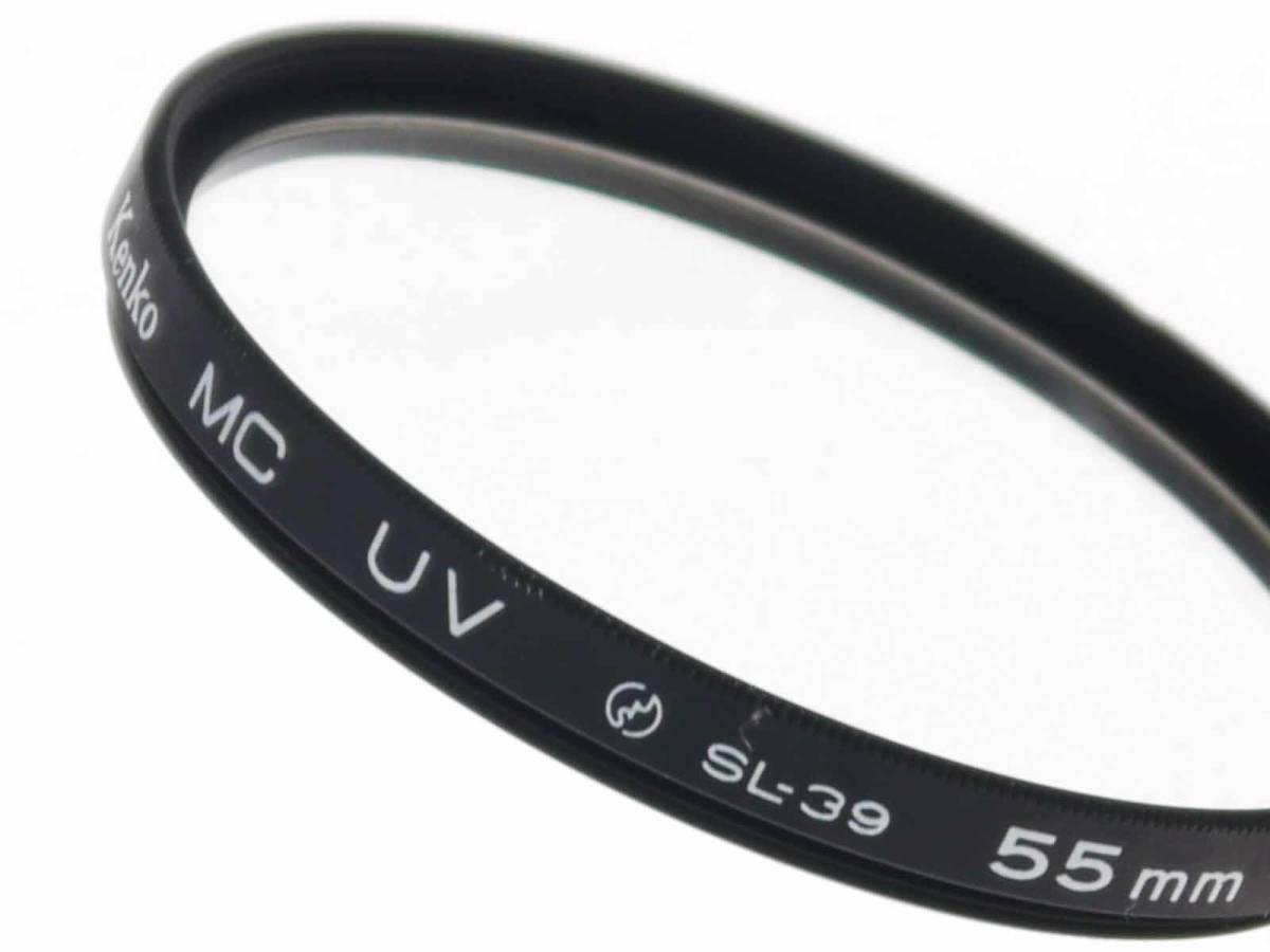 ケンコー（Kenko）　ベーシック レンズフィルター MC UV SL-39 （紫外線カット） 55mm　ガラス素材　ケース付　日本製　迅速発送　 ほぼ新品