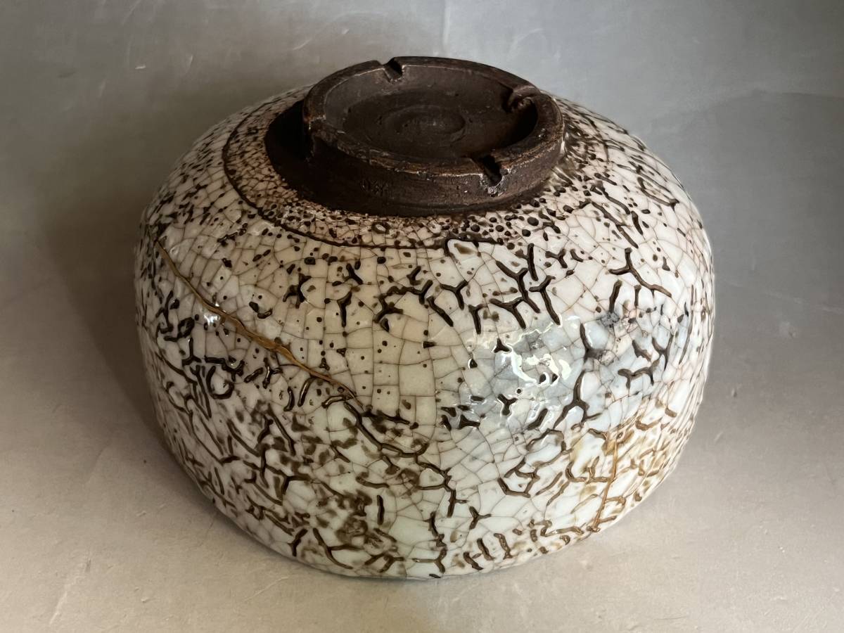 茶碗□時代物!江戸期 初窯焼 亀陶園 お茶道具 かなり古い抹茶碗 金継