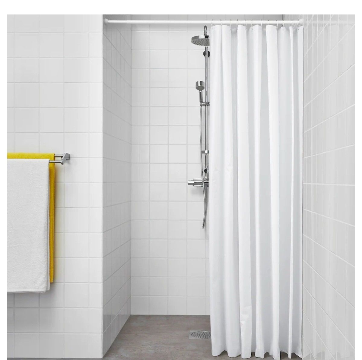 a9【激安送料込み】新品 IKEA （イケア ）ビエルセン シャワーカーテン ホワイト 180×200cm