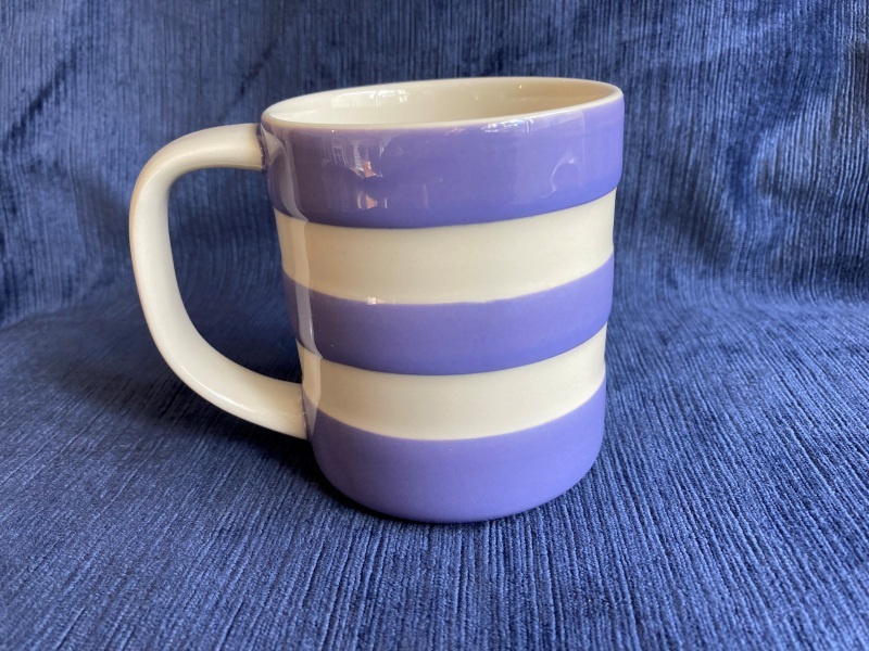 すみれ色　薄紫色　コーニッシュウエア　Cornishware　マグカップ　ストライプ　陶器カップ　コップ　レトロ　英国製　T・G・Green社_画像2