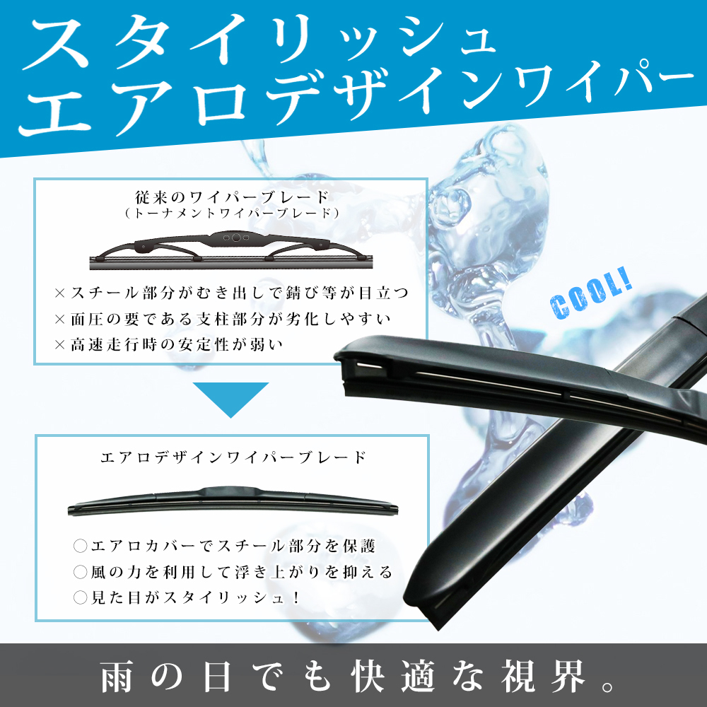 トヨタ クラウン 200 系 201 系 202 系 203 系 204 系 エアロ ワイパー ブレード 左右2本 セット_画像3