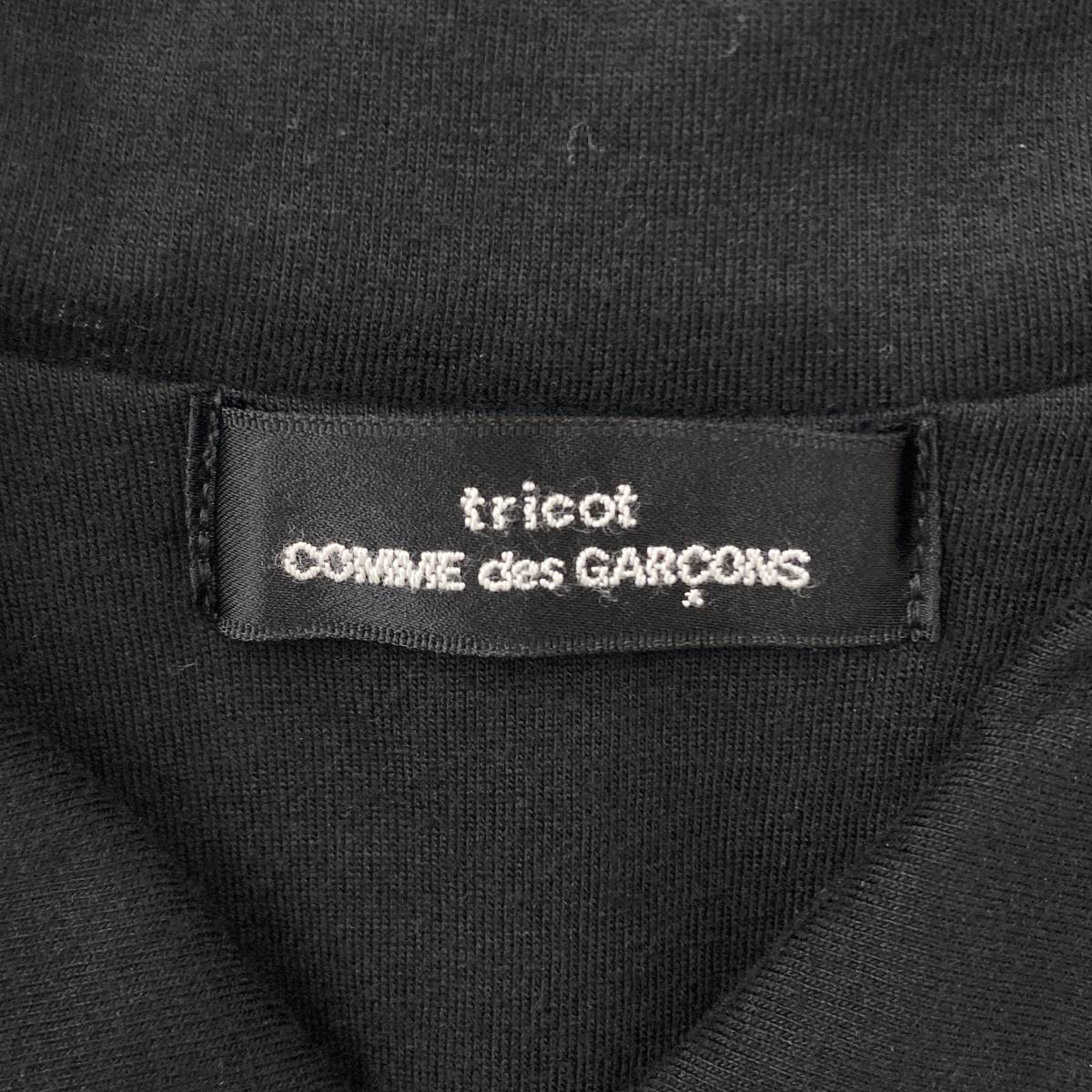 AD2004 tricot COMME des GARCONS 長袖シャツ カーディガン 襟付き ブラック 黒 トリココムデギャルソン カットソー 00s archive 2100288_画像4