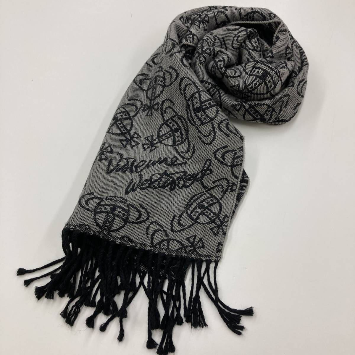 ブランド古着!イタリア製 Vivienne Westwood MAN マフラー黒-
