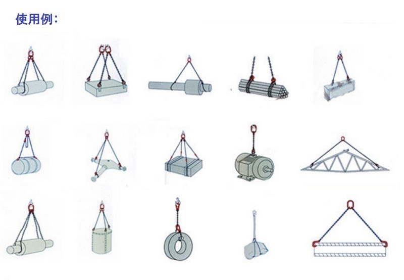 三方良し 1本吊り チェーンスリング 使用荷重：2.0t チェーン径8mmリーチ長さ1.5ｍ チェーンフック チェーンブロック スリングチェーンの画像2