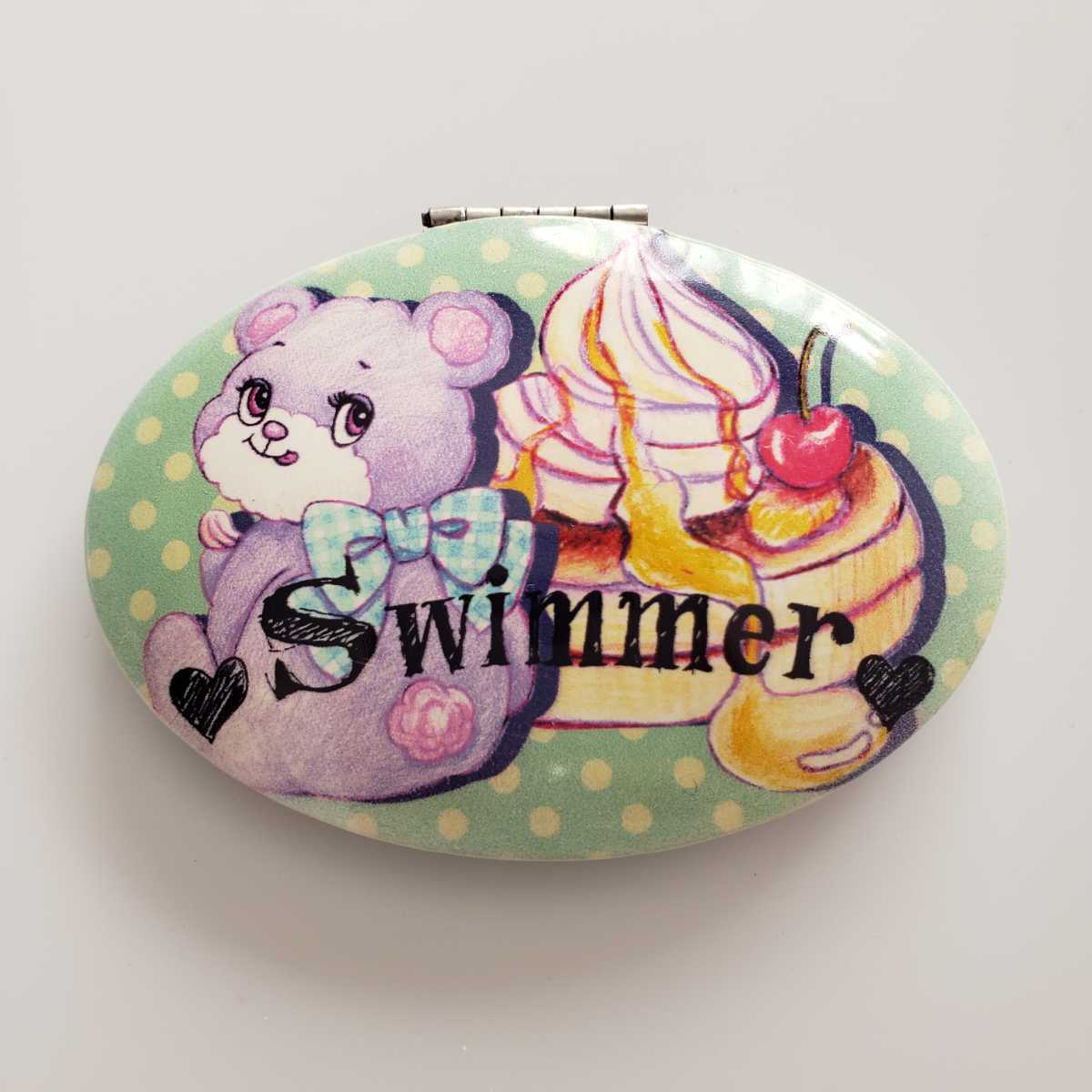  free shipping * anonymity delivery *SWIMMER acid ma- mirror mirror hand-mirror .. lovely dressing up folding cake 