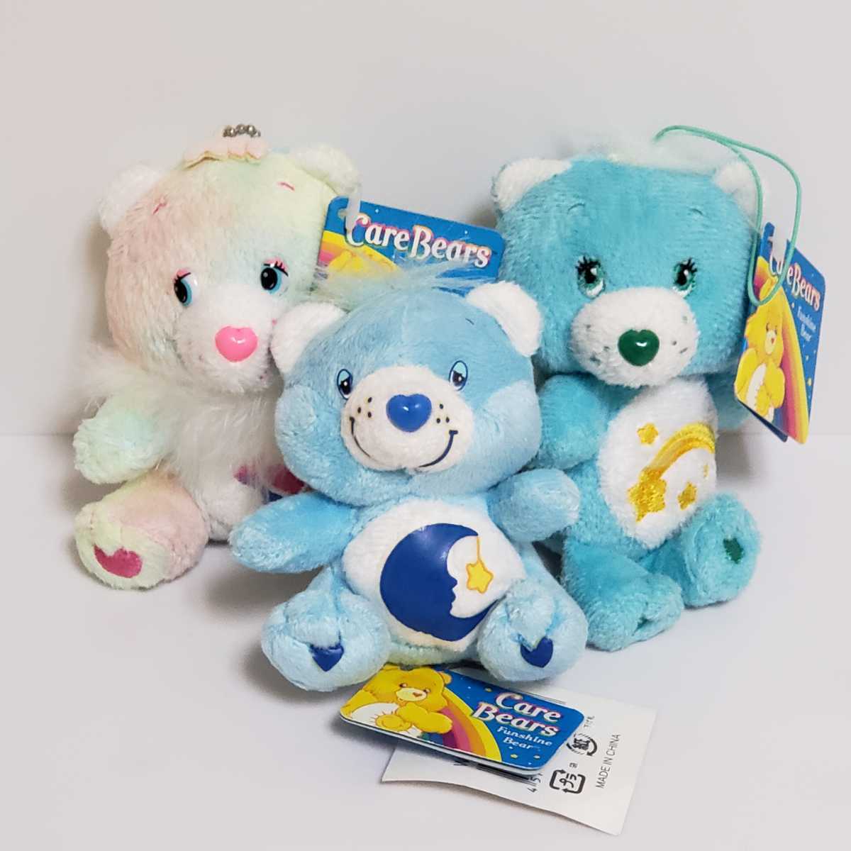 送料無料☆匿名配送☆Care Bears ケアベア ぬいぐるみキーホルダー セット かわいい くま ぬいぐるみ キーホルダー レインボー 水色 青 pの画像6