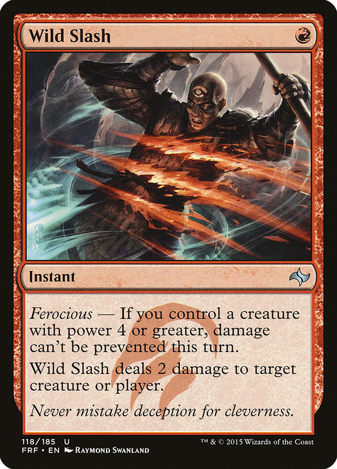 え赤 乱撃斬 1枚（4枚在庫s 英 良品 FRF）/Wild Slash（MTG /運命再編/Fate Reforged/）_画像1