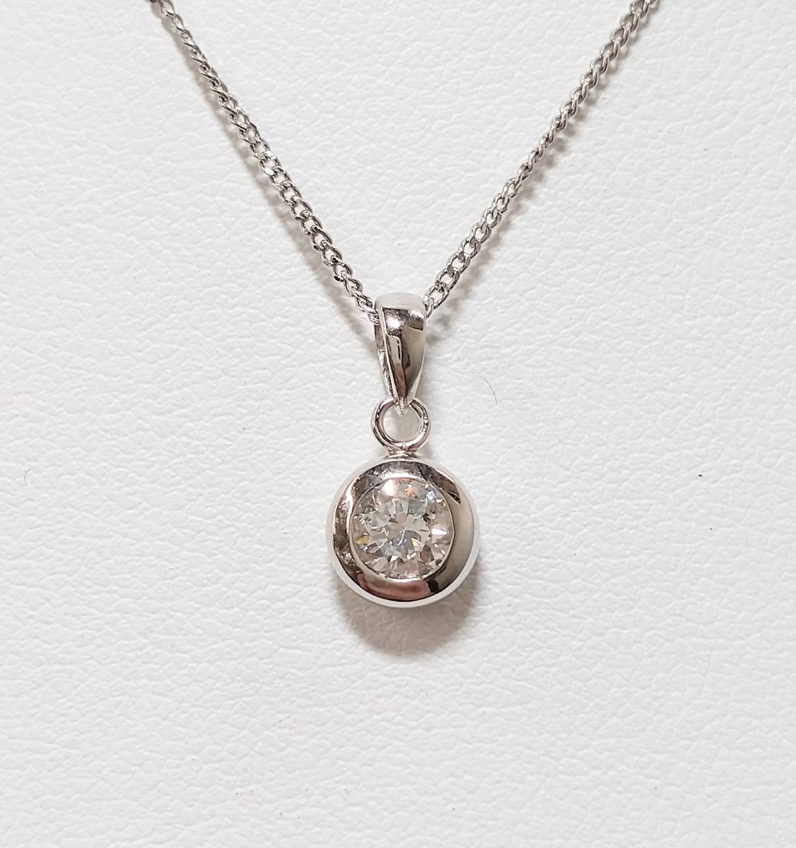 Pt850 ダイヤモンド0.383ct プラチナネックレス 長さ40cm 重さ3.6g