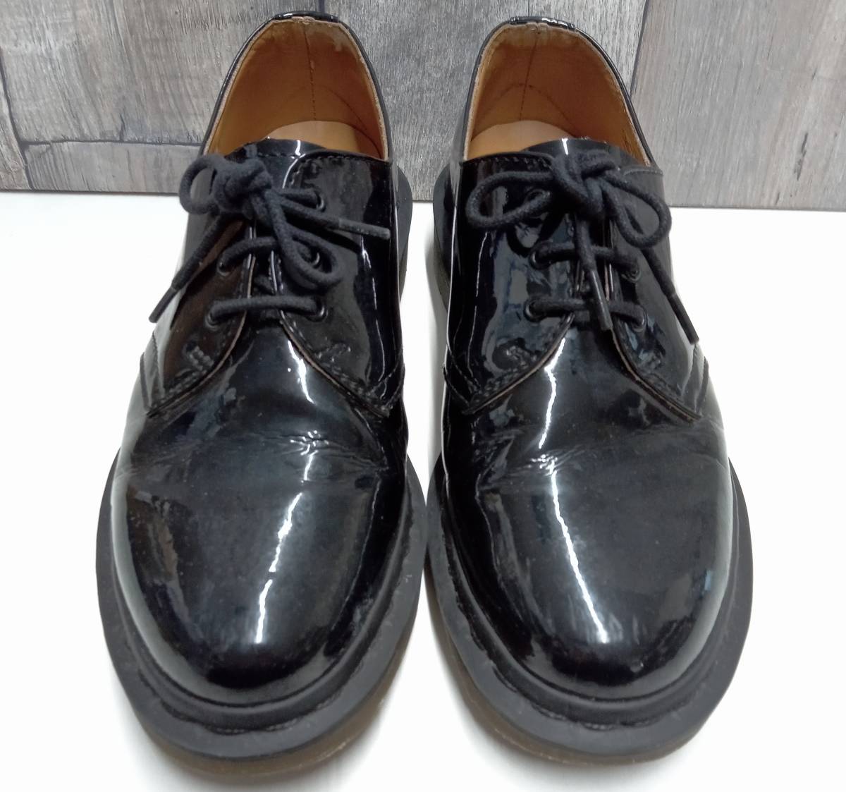 Dr.Martens × BEAMS ／ドクターマーチン×ビームス／ショートブーツ／パテントレザー／3ホール／ブラック／サイズ:23.5cm_画像2