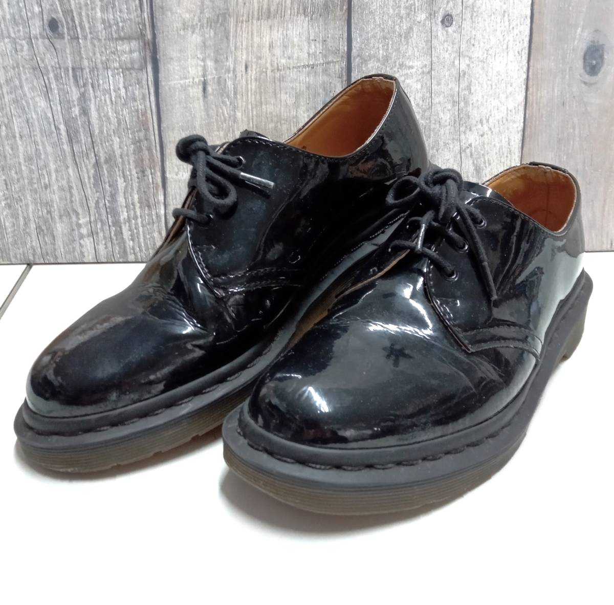 Dr.Martens × BEAMS ／ドクターマーチン×ビームス／ショートブーツ／パテントレザー／3ホール／ブラック／サイズ:23.5cm_画像1