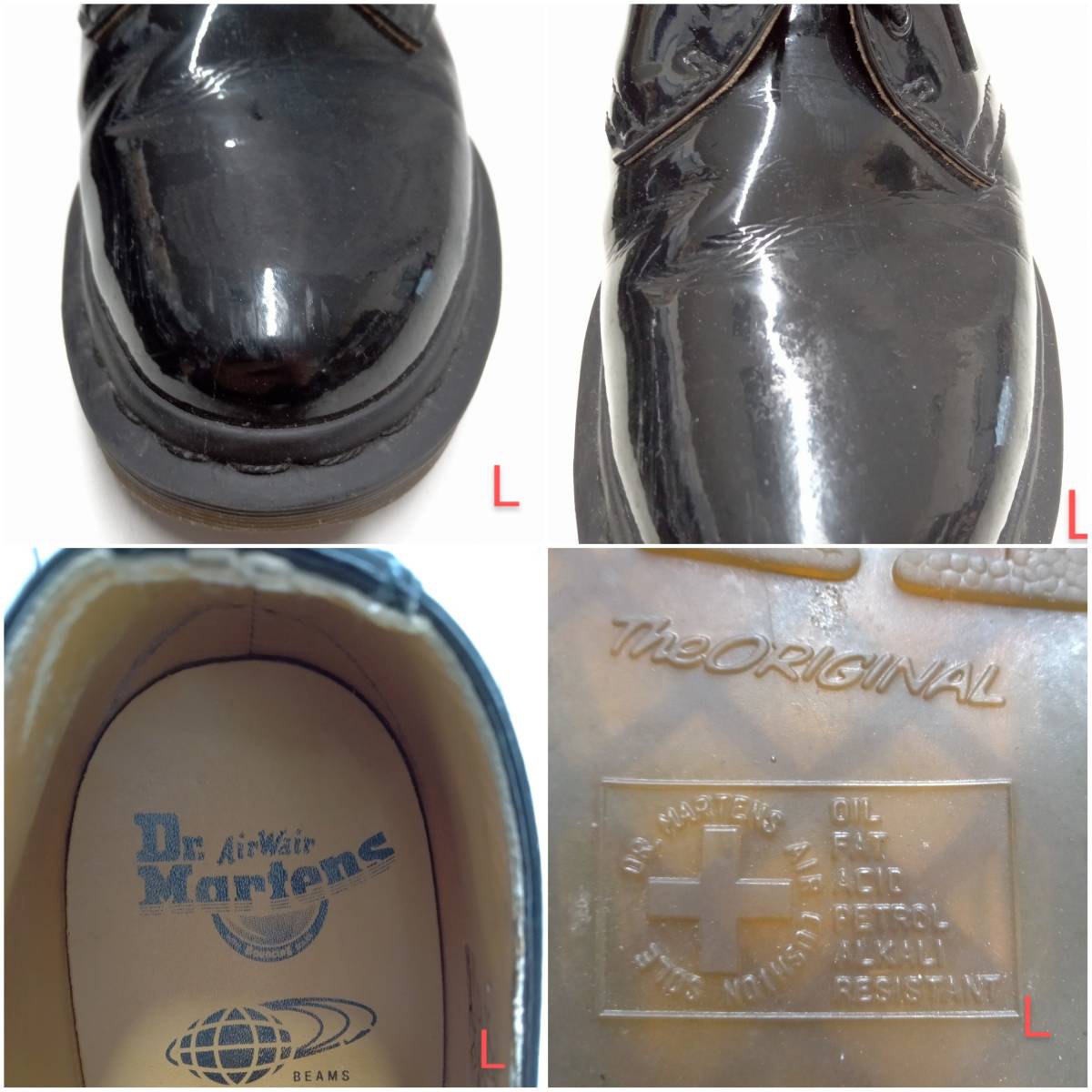 Dr.Martens × BEAMS ／ドクターマーチン×ビームス／ショートブーツ／パテントレザー／3ホール／ブラック／サイズ:23.5cm_画像6