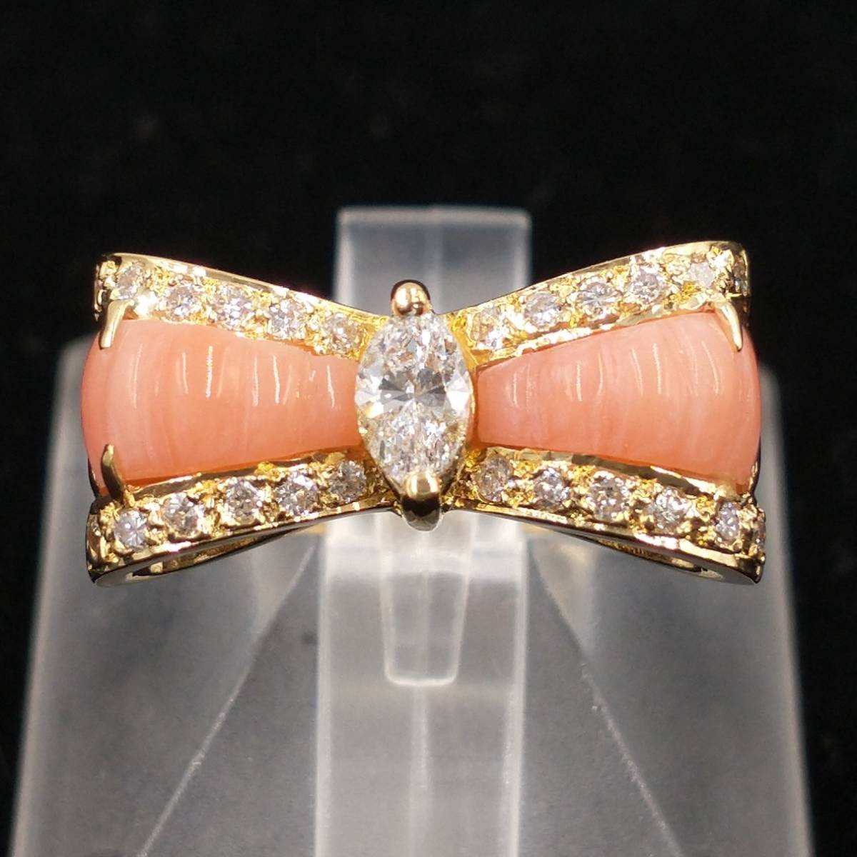 K18 8.5号 リボンモチーフ 0.31ct リング ダイヤモンド www.ajyall.com
