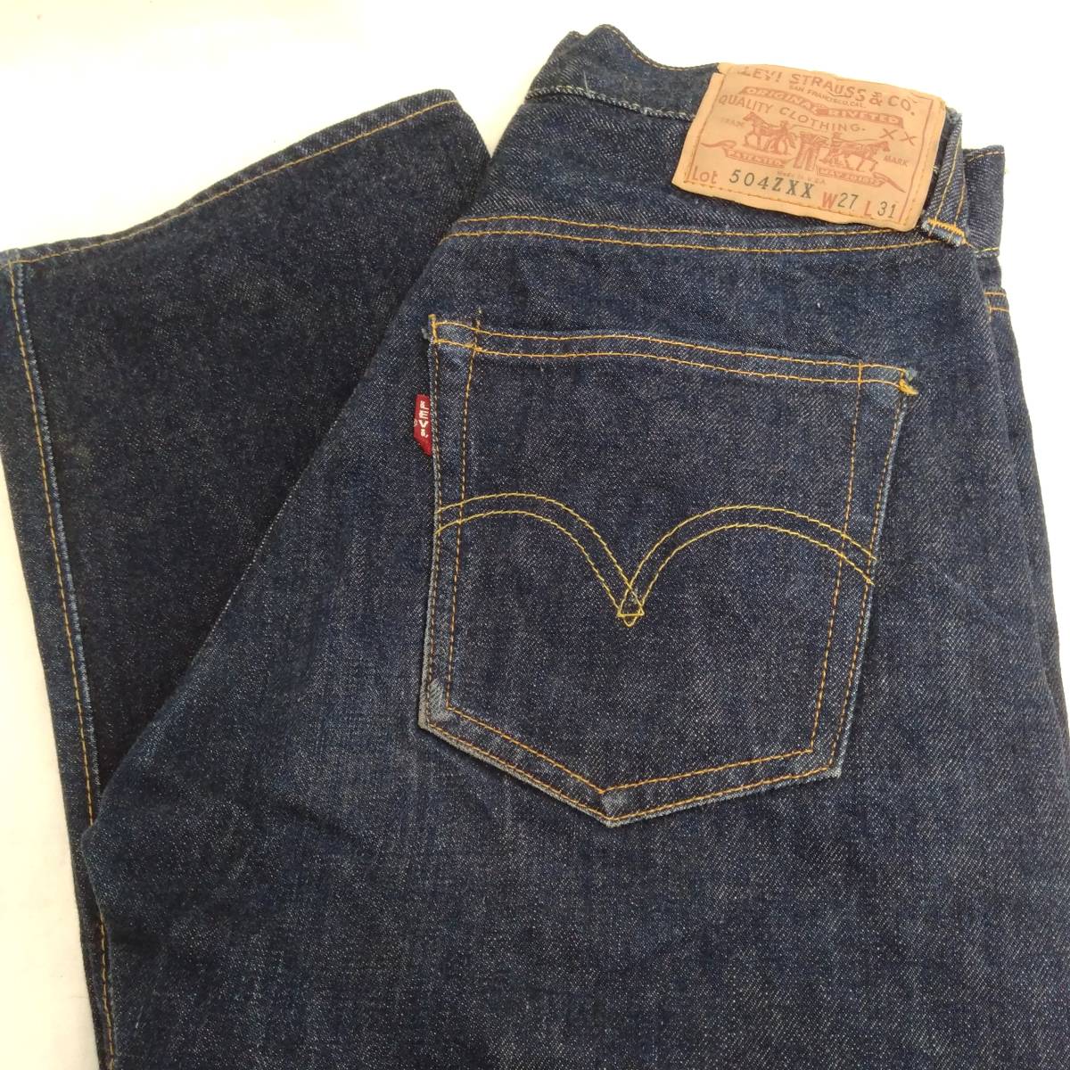 [60s] LEVI'S VINTAGE DENIM 504ZXX リーバイス ヴィンテージ デニムジーンズ W27L31 濃紺 紙パッチ 赤耳 V均等 BIGE 店舗受取可