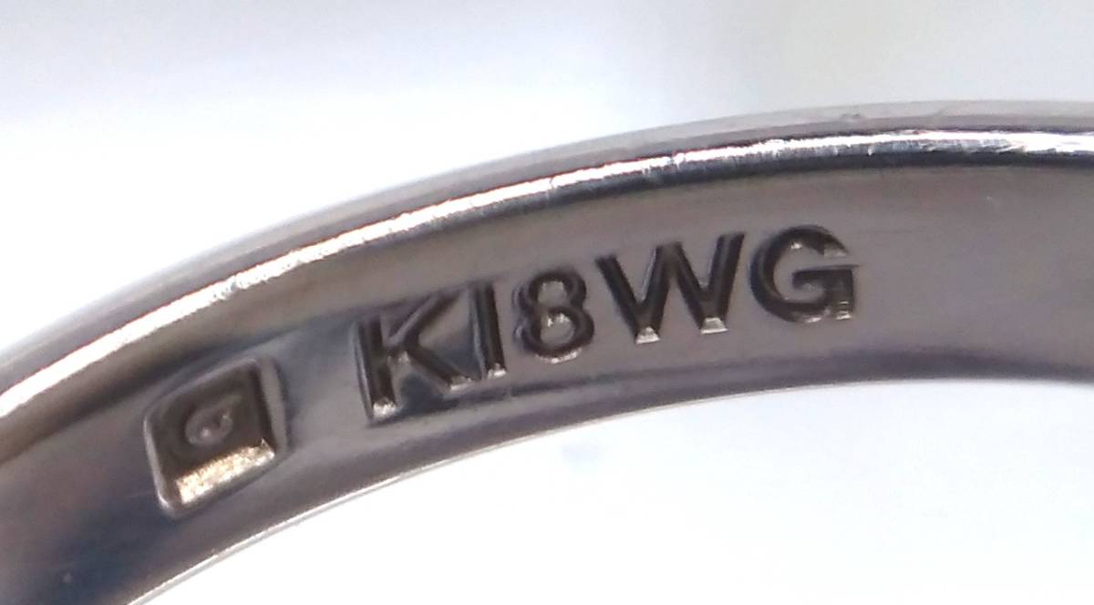 【新品仕上げ済】 K18WG デザインリング 約15号 2.7g_画像4