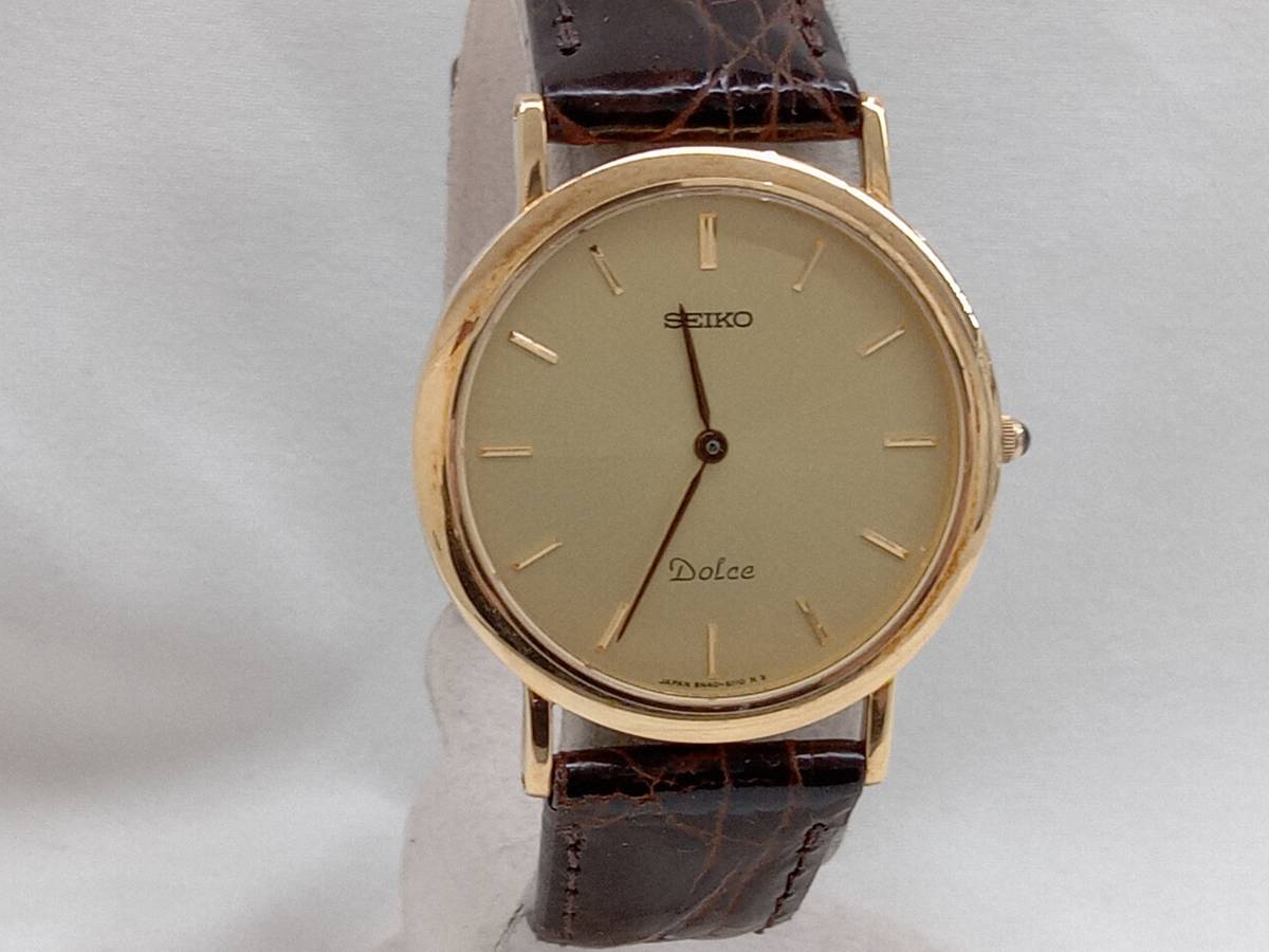 SEIKO DOLCE セイコー ドルチェ 8N40-6080 クォーツ 電池式 ケース18KT ベルト非純正 レディース腕時計 店舗受取可