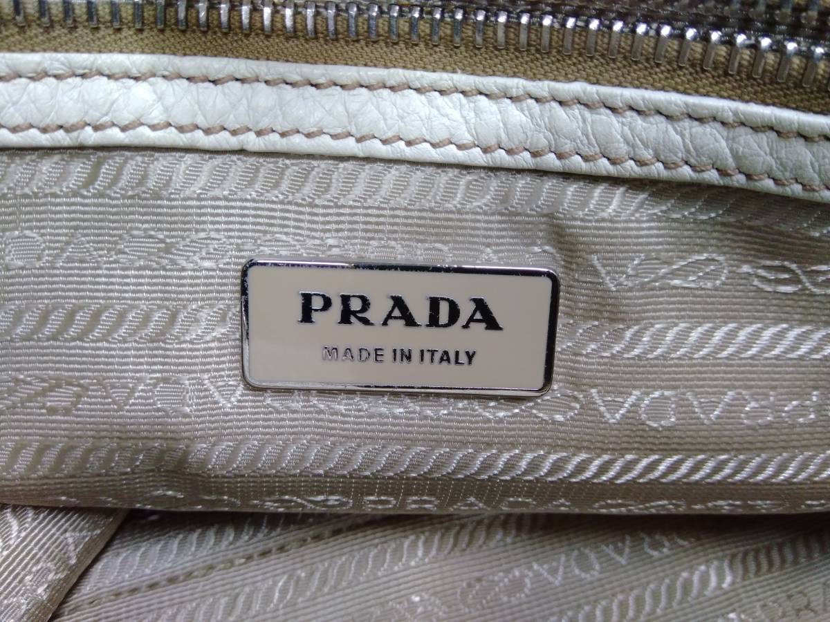 プラダ　PRADA BN1346 2wayバッグ　白系　ギャランティカード・保存袋付_画像5