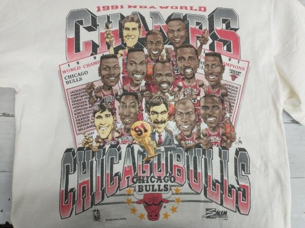 1991 NBA Chicago Bulls NBA World Champs Tee 90s Vintage anvil USA製 シカゴ・ブルズ　プリント_画像5
