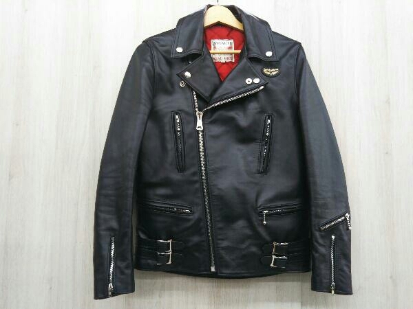 人気の春夏 Leather Lewis ダブルライダース ブラック サイズ34 391T