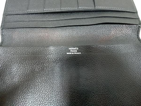 【さり気なくエルメス】HERMES ／Q／シチズンツイルロングヴォーエプソン／長財布 財布_中焼けあり