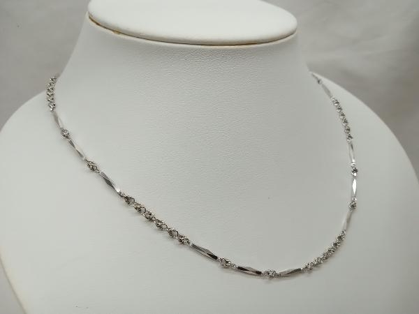 造幣局刻印付】Pt850 プラチナ 切子デザインネックレス 42cm 総重量9.9