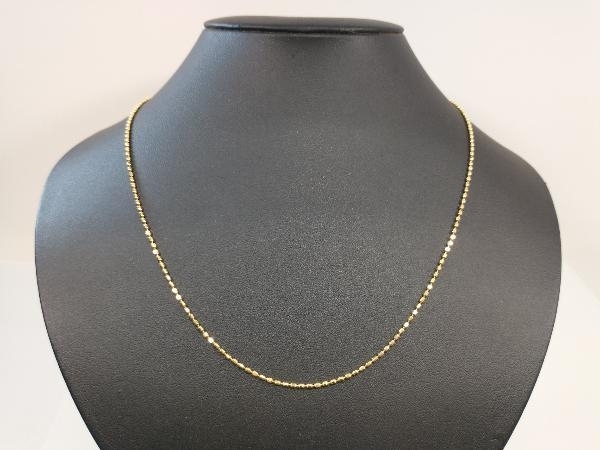 K18 シリンダー チェーン ネックレス 5.5g アジャスター50cm 1.5mm 18K
