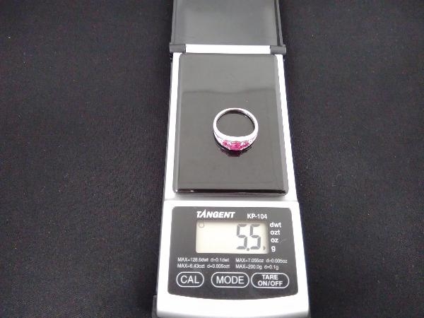 Pt900/ダイヤ0.08ct/#13/5.5g/天然ルビー/リング/指輪 | ovale.eu