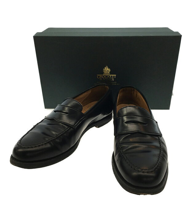 Crockett & Jones BOSTON 28363 7 1/2E 25.5cm BLACK クロケットジョーンズ ボストン コインローファー イングランド製 店舗受取可