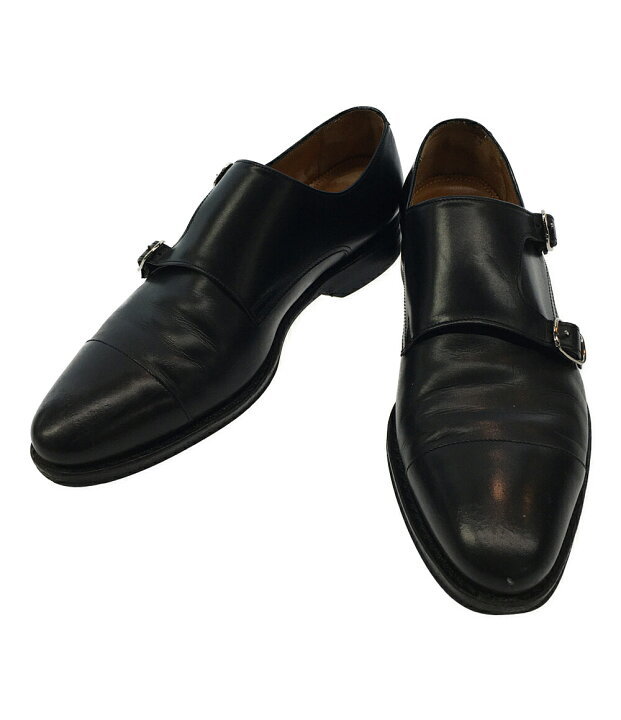 最高 monk double sriwijaya jalan strap 店舗受取可 ダブルモンクストラップ ジャランスリワヤ イングランド製 BLACK 7.5IN Shoes leather 27.0cm