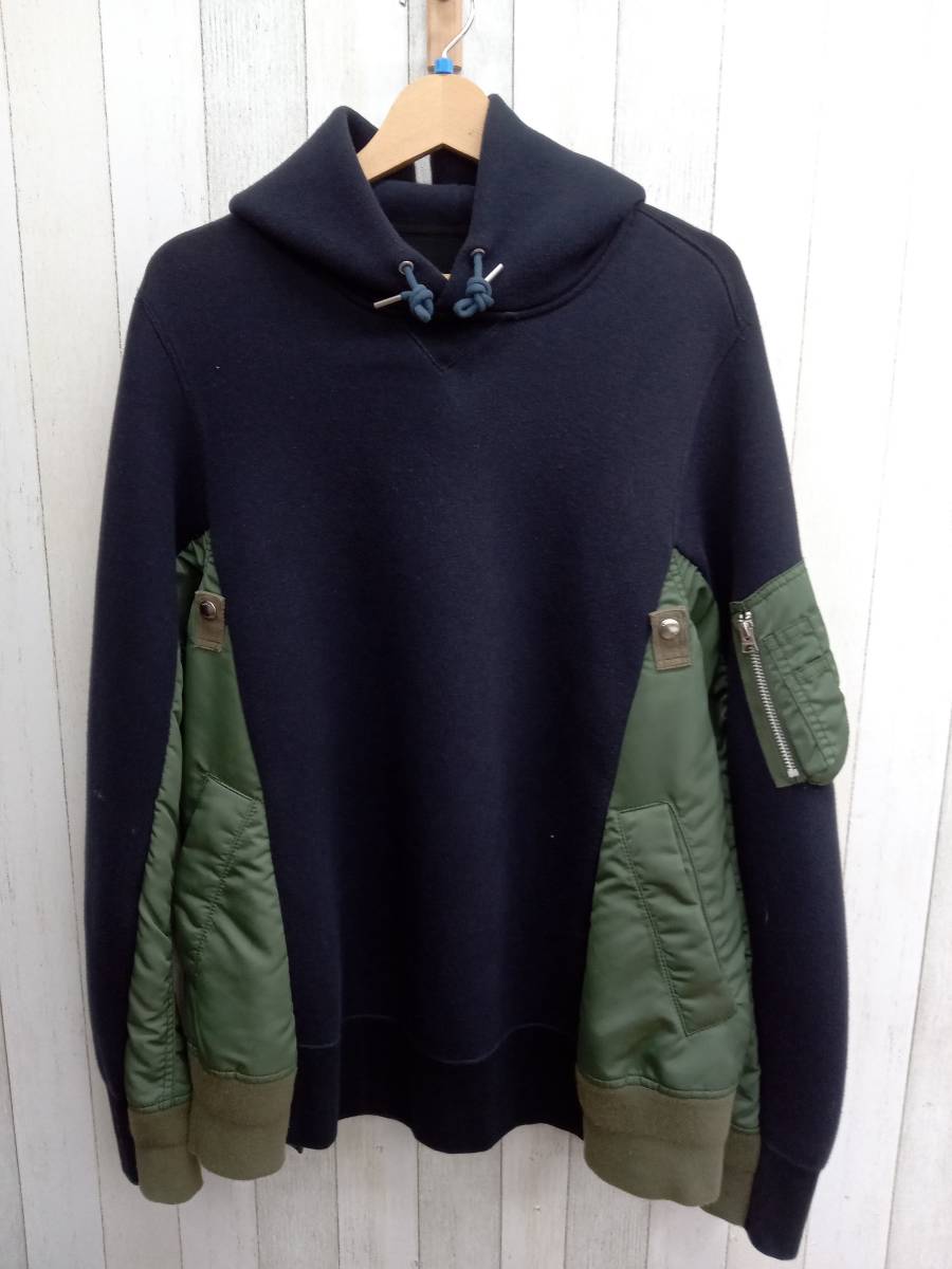 sacai/サカイ/SCM-033/Sponge Sweat × MA-1 Hoodie/サイズ表記3
