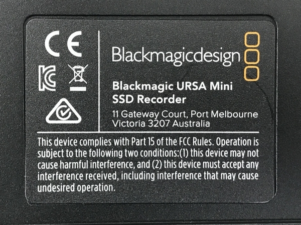 Blackmagic design URSA Mini Pro G2 4.6K デジタルフィルムカメラ バッテリー無し 中古 良好 N7211055の画像9