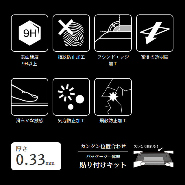 液晶保護 ガラスフィルム iPhone 11Pro 対応 飛散防止 保護フィルム 9H 強化ガラス 2枚セット_画像2