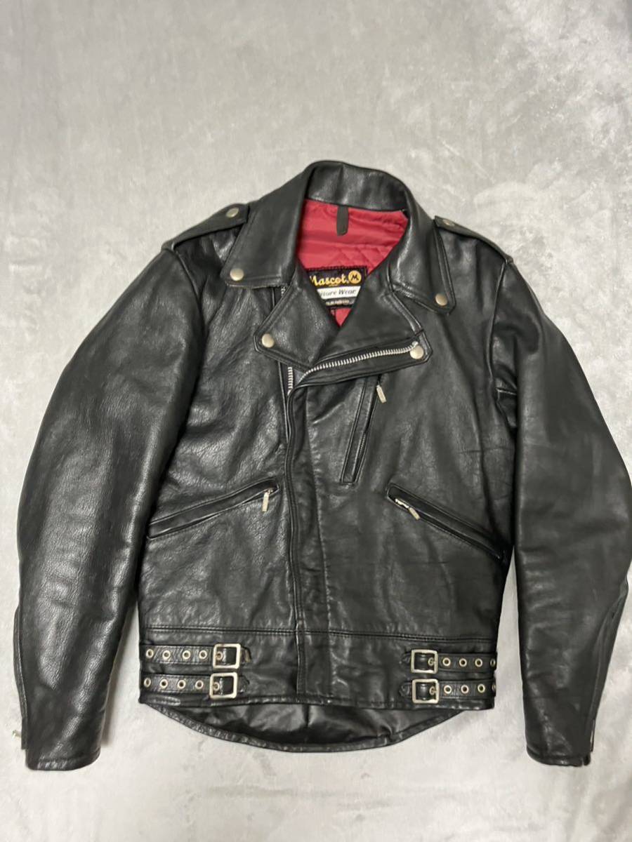 50s 60s 70s UK Vintage MASCOT Leather RIDERS JACKET Lightning