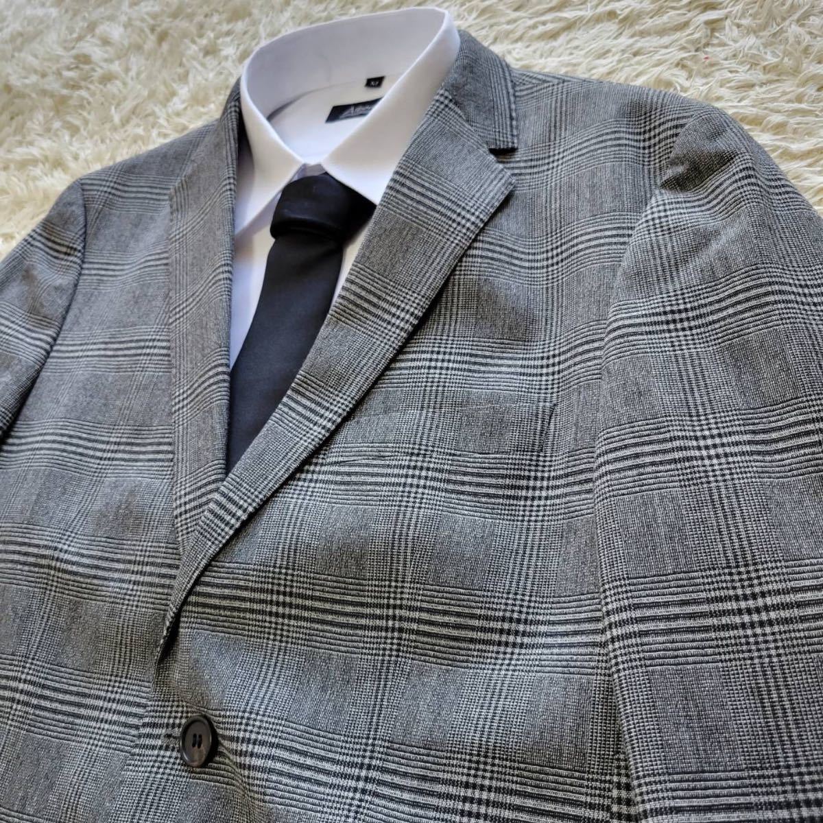 美品】HUGO BOSS チェスターコート グレンチェックストレッチ