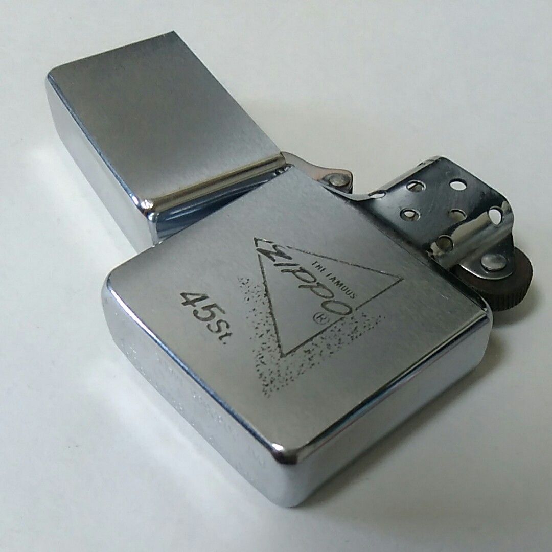 ZIPPO ' FLAT TOP  REPLICA VINTAGE CHROME LIGHTER ボトム刻印