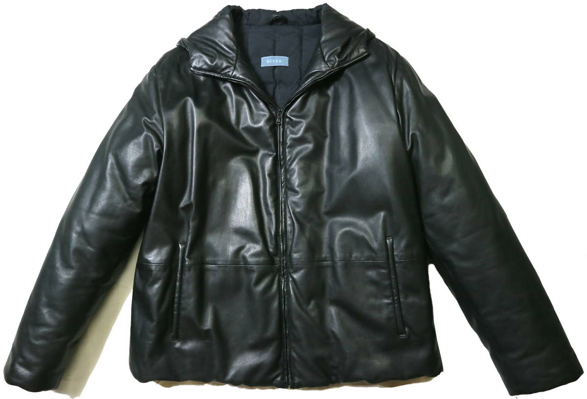 激安通販 逸品!◇イタリー製 RUFFO ルッフォ 羊革 フーデッド レザー