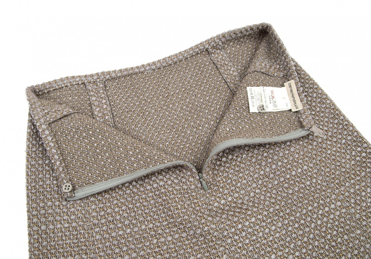 エンポリオアルマーニEMPORIO ARMANI ニットストレッチスカート グレーカーキ38
