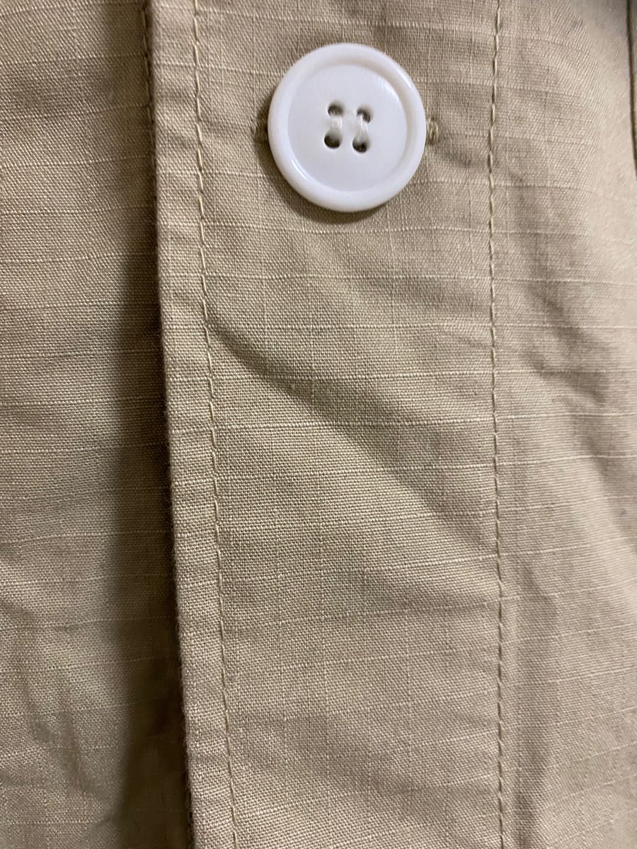 TOYPRANE メンズ　シャツジャケット　ベージュ　Mサイズ　cotton綿100%  左右ポケット　丈…約80 胸囲…約100