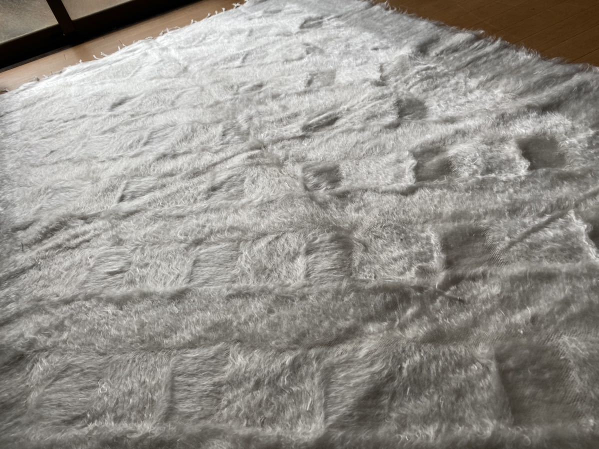 大人気の白いシイルトバッタニエこのサイズ在庫2枚！120年前からアンゴラ山羊の毛で織られている遊牧民の毛布洗濯機で洗えます！日本発送_画像10