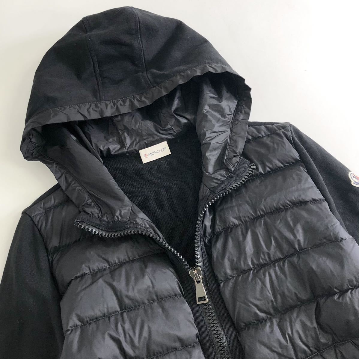 美品 モンクレール MONCLER スウェット ダウン パーカー レディース