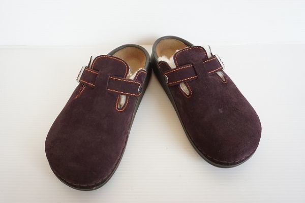 【即決】Footprints BIRKENSTOCK 461881 ビルケンシュトック メンズ シューズ サンダル スエード 裏ボア 濃紫系 サイズ:28 【794225】_画像1