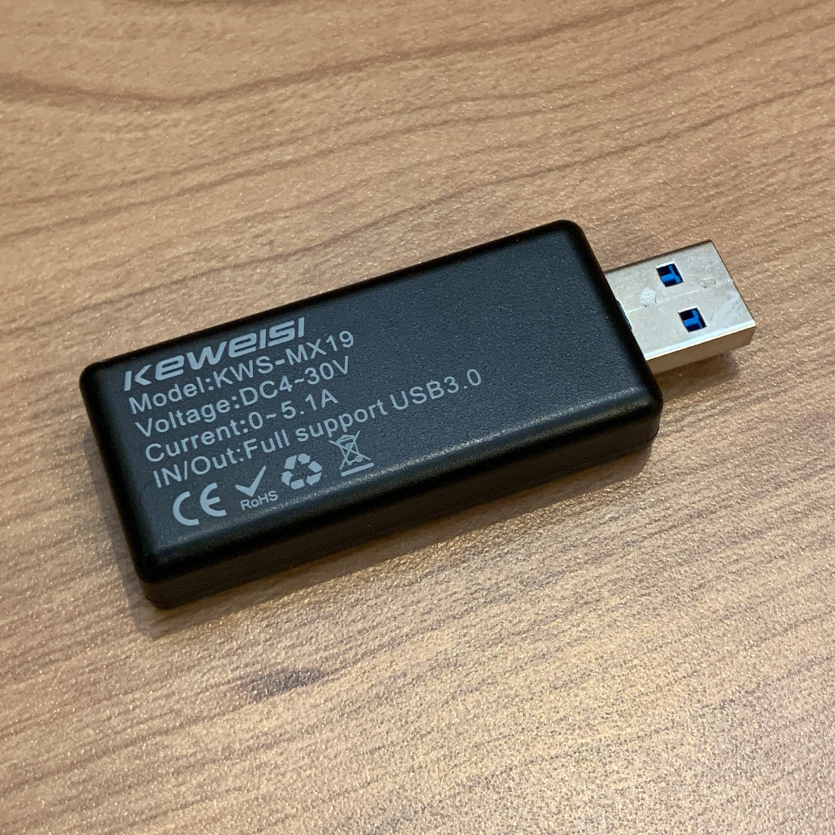 USB テスター 0-5.1A USB 電流 電圧 テスター チェッカー 4-30V DC表示 充電器検出器 KWS-MX19【ブラック】の画像8