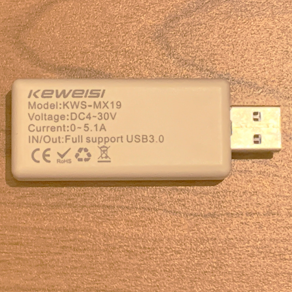 USB テスター 0-5.1A USB 電流 電圧 テスター チェッカー 4-30V DC表示 充電器検出器 KWS-MX19【ホワイト】の画像8