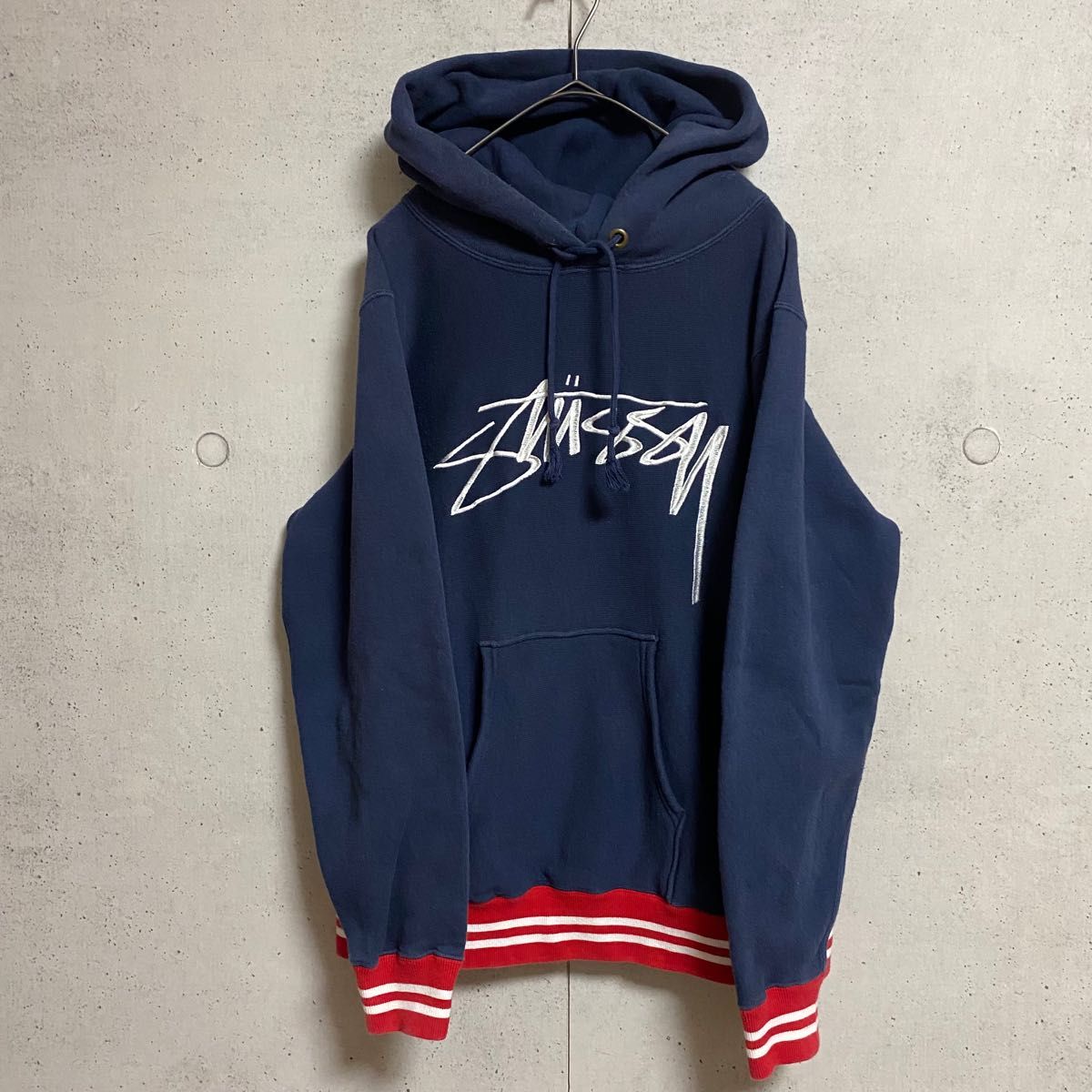 STUSSY×champion/ステューシー　チャンピオン　コラボ　リバースウィーブ　パーカー　メンズS ユニセックス　古着