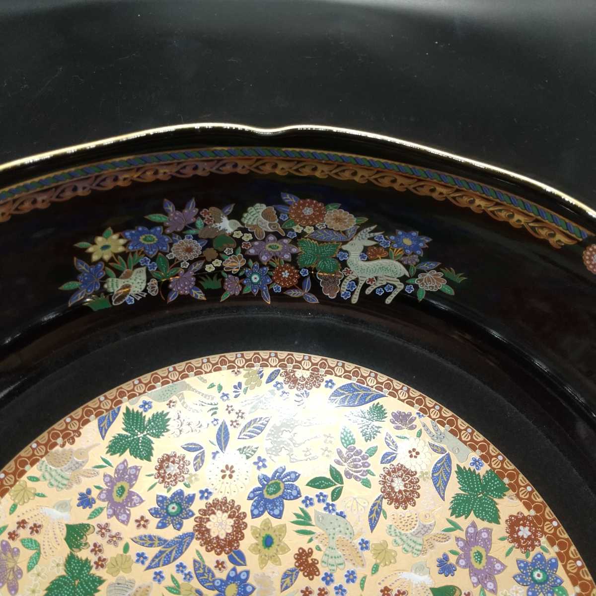 中7592☆庫山窯 前畑陶器 大鉢 直径約23cm 金彩 菓子鉢 和食器 の画像2