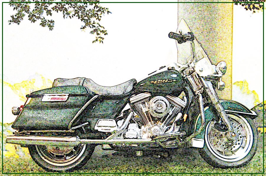 Maisto マイスト 1/18 Harley ハーレー FLHR RoadKing ロードキング 初期型 深緑 本体のみ ノスタルジー ツーリング バイク オートバイの画像4
