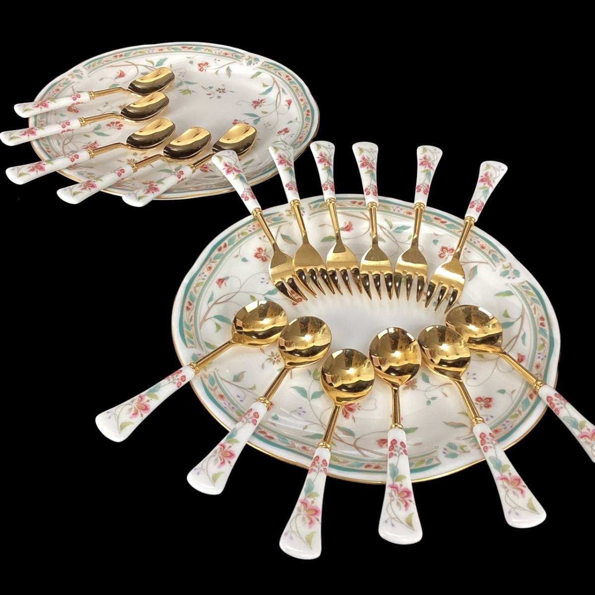 Noritake フォークセット スプーンセット10本 花更紗 ゴールド 最安値 Yahoo!オークション - Noritake ノリタケ 花更紗 カトラリー