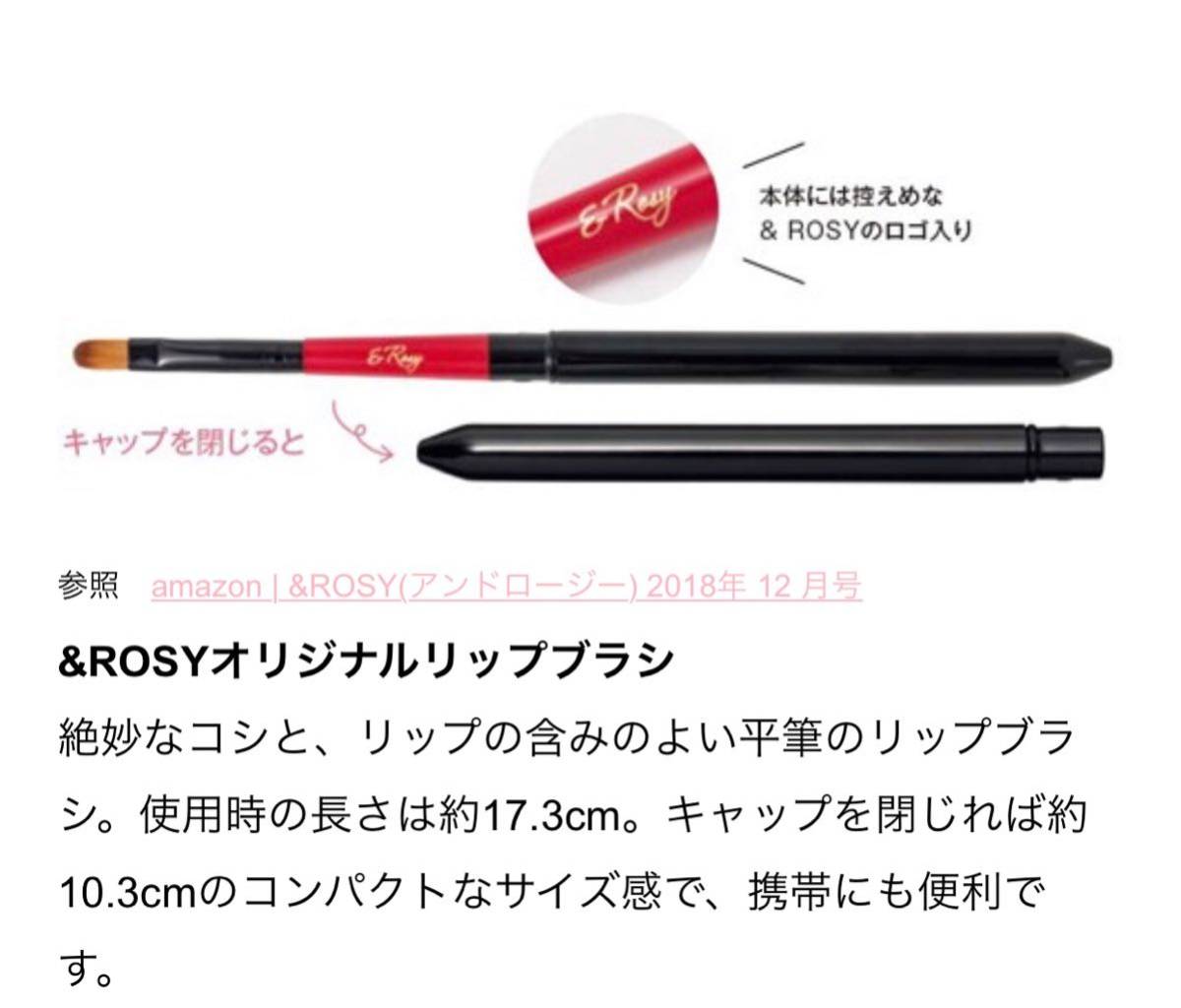 未使用 未開封 &ROSY 2018年12月号 付録 ジョルジオアルマーニ エクスタシーシャイン503 上質リップブラシ アンドロージーの画像3