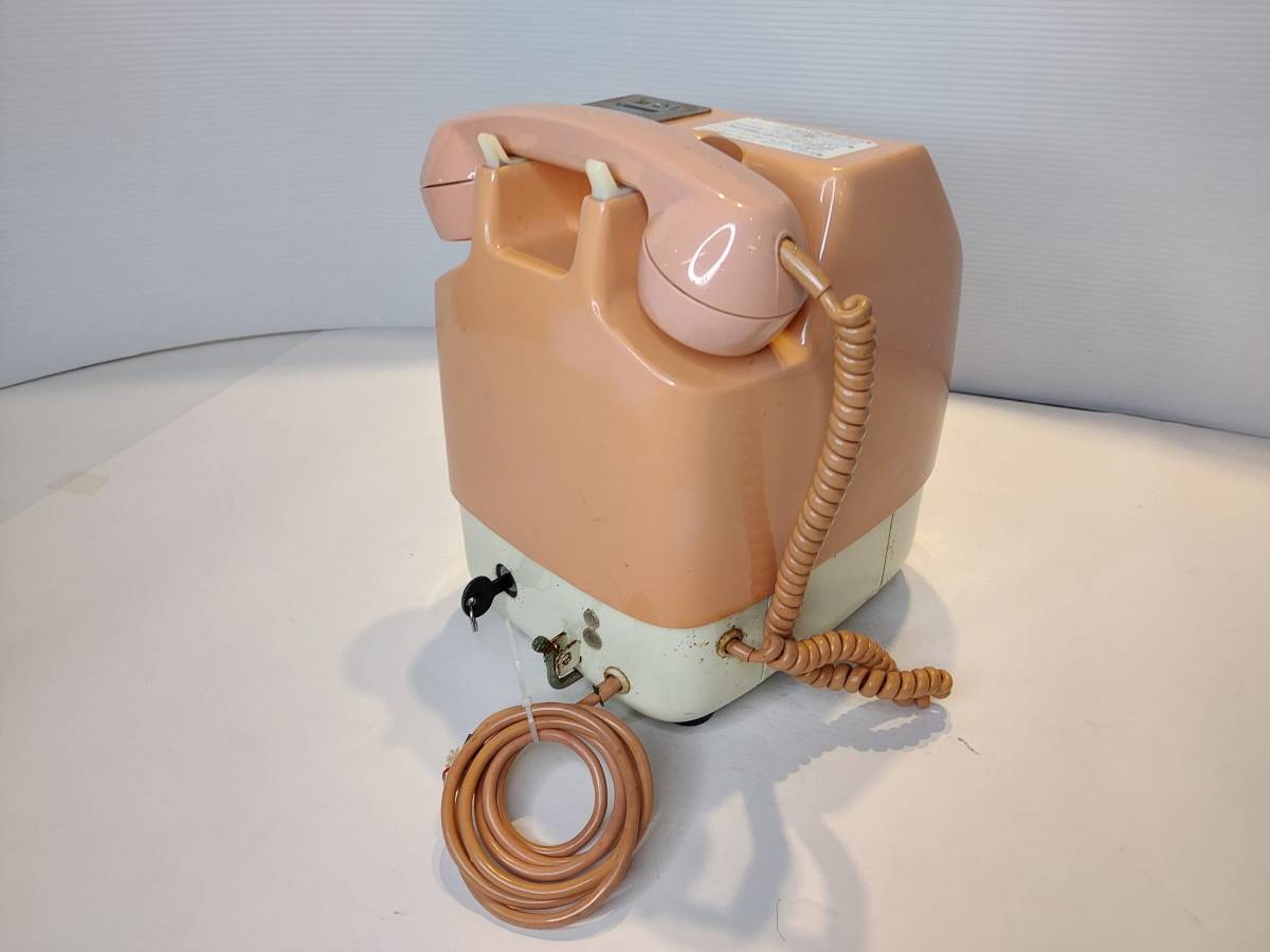 K06-0123 昭和レトロ 公衆電話 乳白ピンク 動作品の画像2