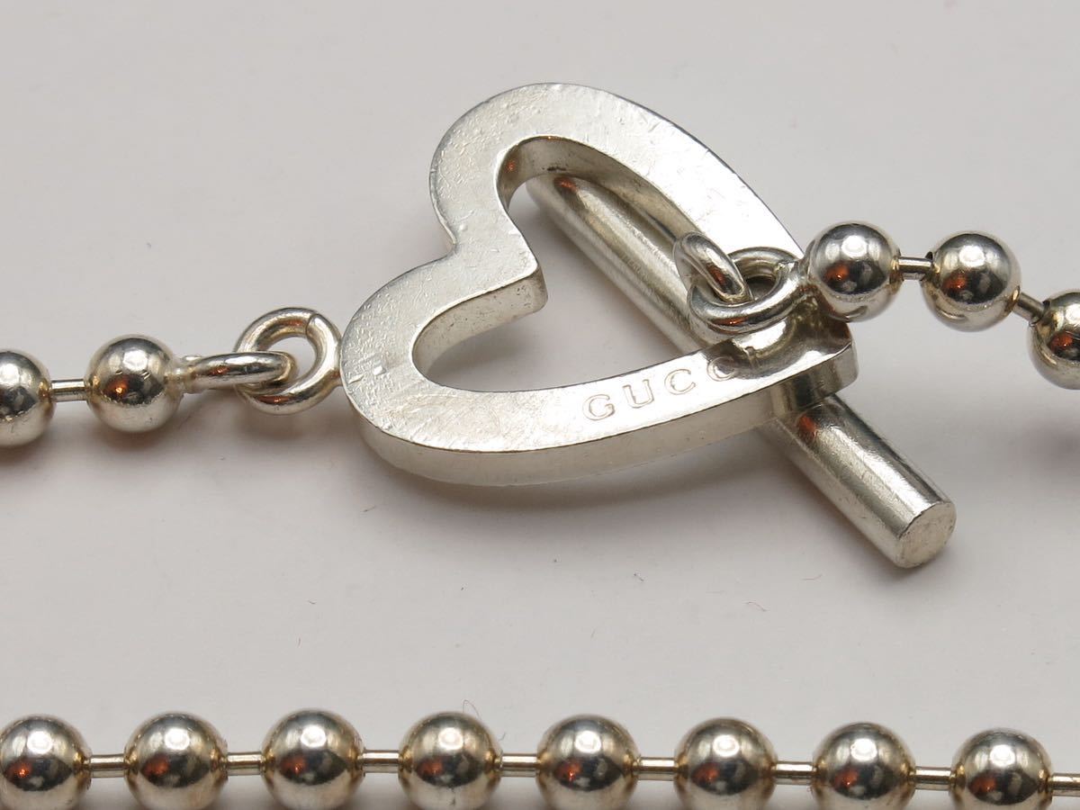 おまとめ2点セット GUCCI グッチ ハート ボールチェーン ブレスレット リング SV 925 シルバー アクセサリー